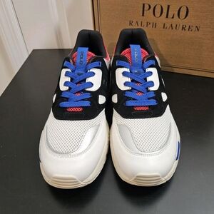 NIB Men's Polo Ralph Lauren Jogger Suede & Mesh Sneakers Size 12D